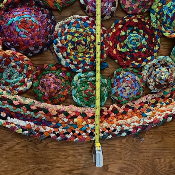 Large 47” Colorful Round Rag Rug - Good Condition - Picture 11 of 11